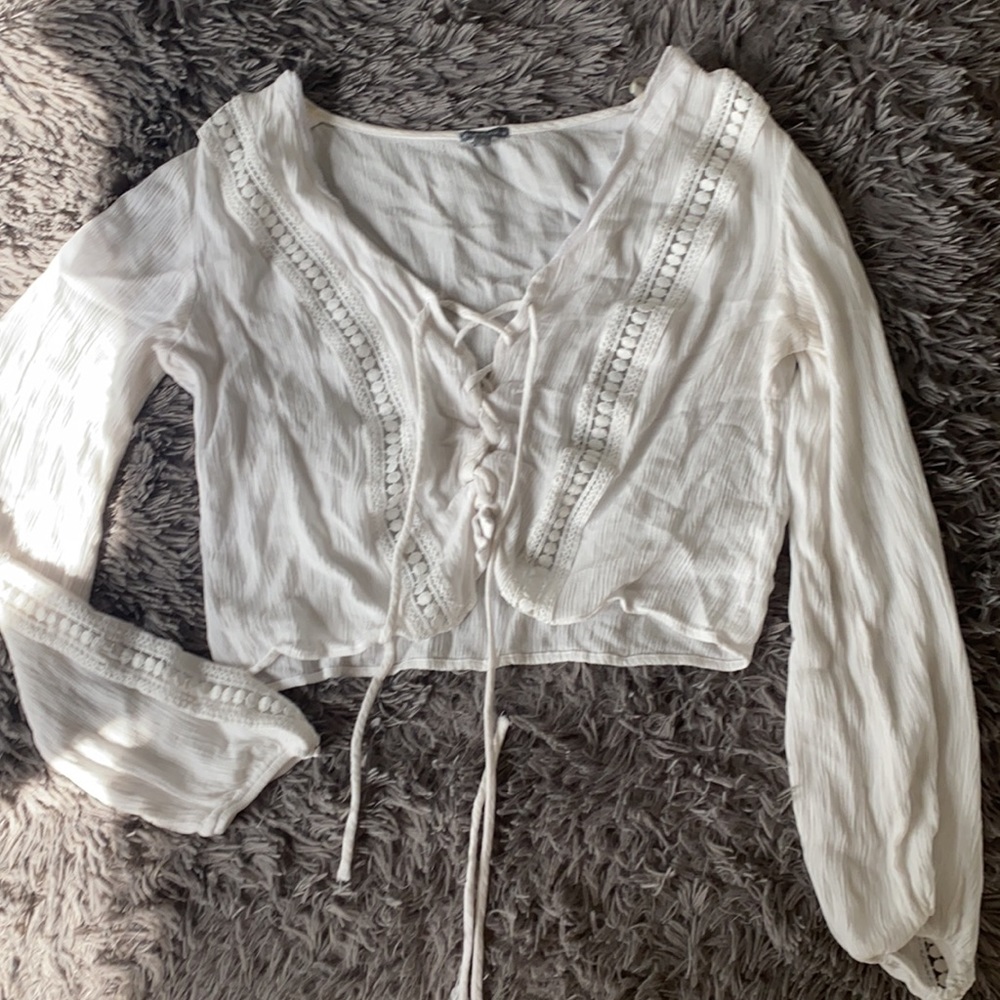 Lace Up Blouse